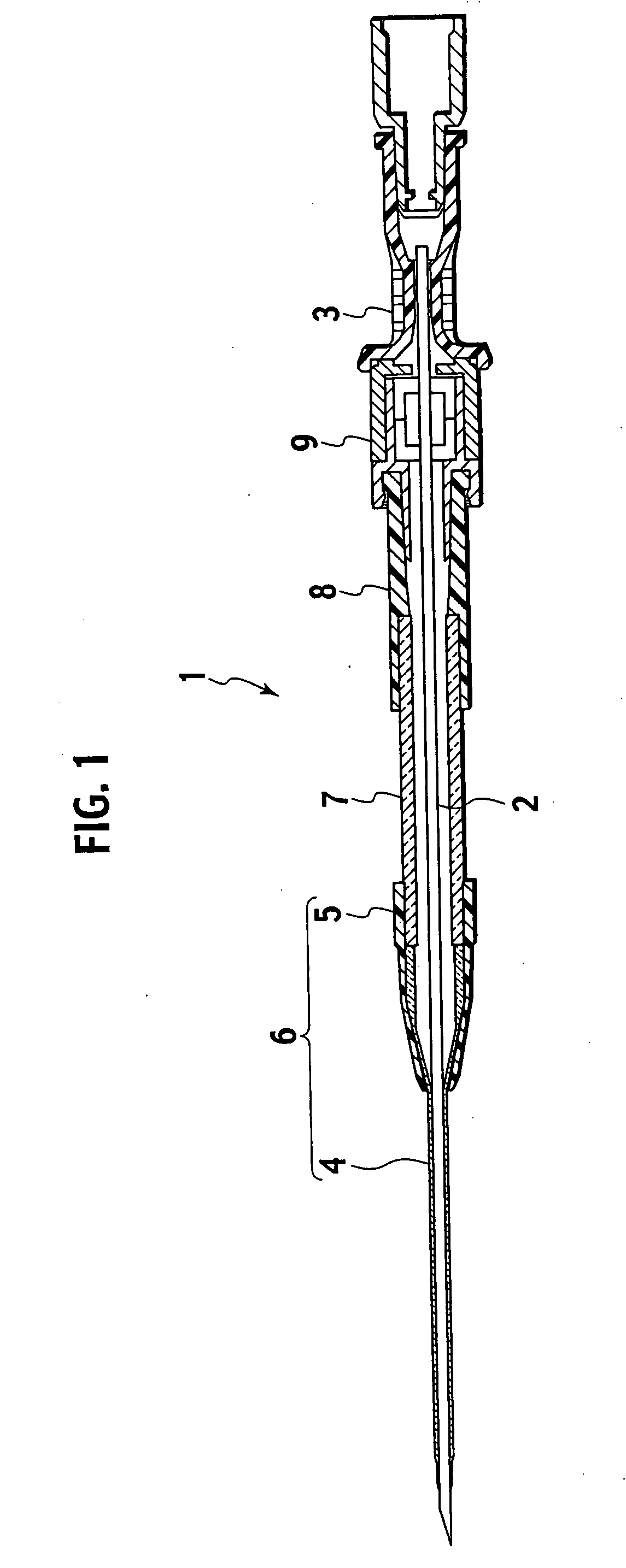 Indwelling catheter, hollow needle, and indwelling needle assembly