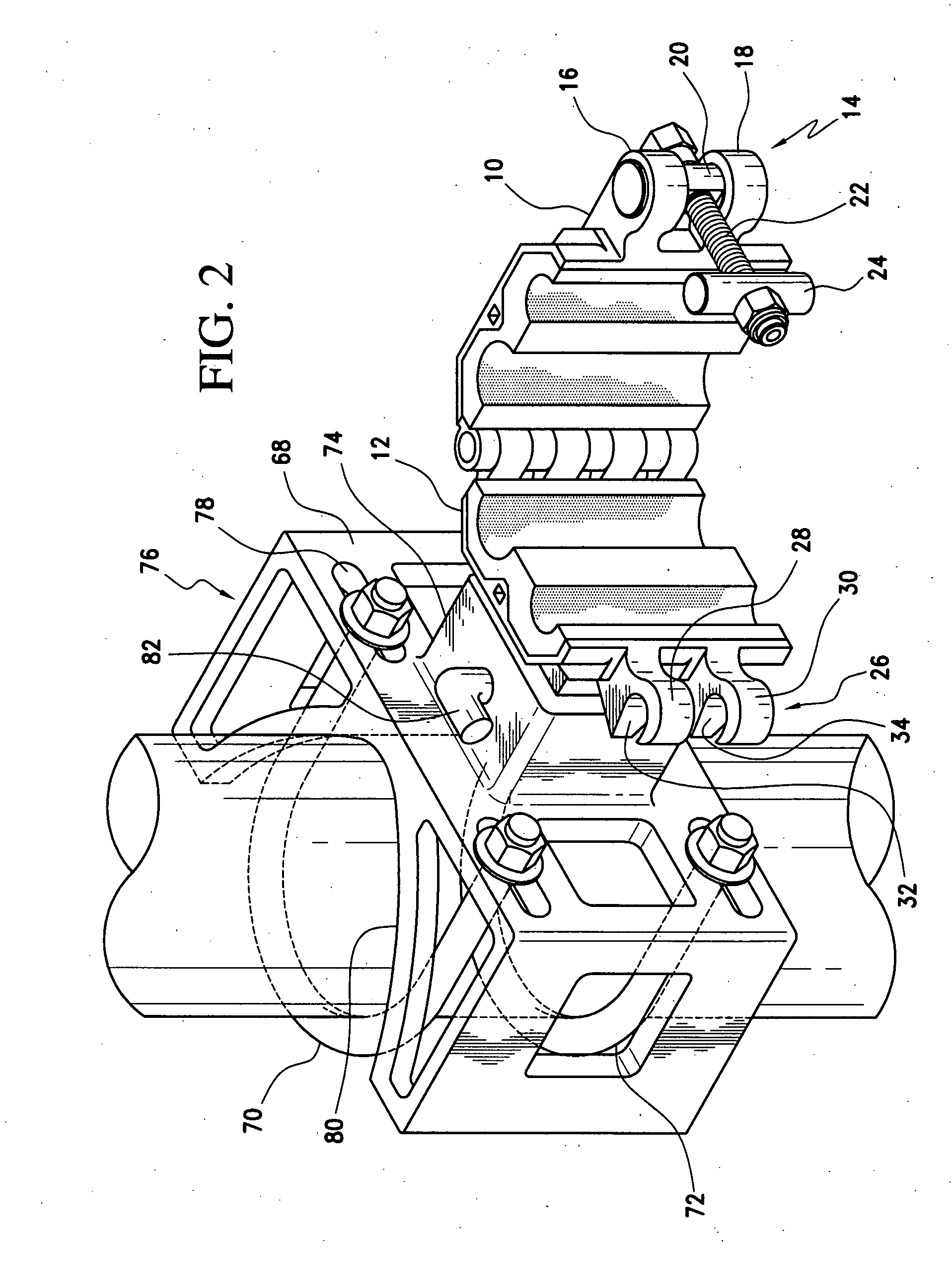 Lined clamp for hoses and control lines