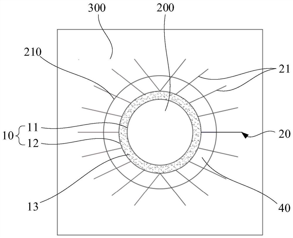 Supporting structure of active fault crossing tunnel and tunnel lining structure