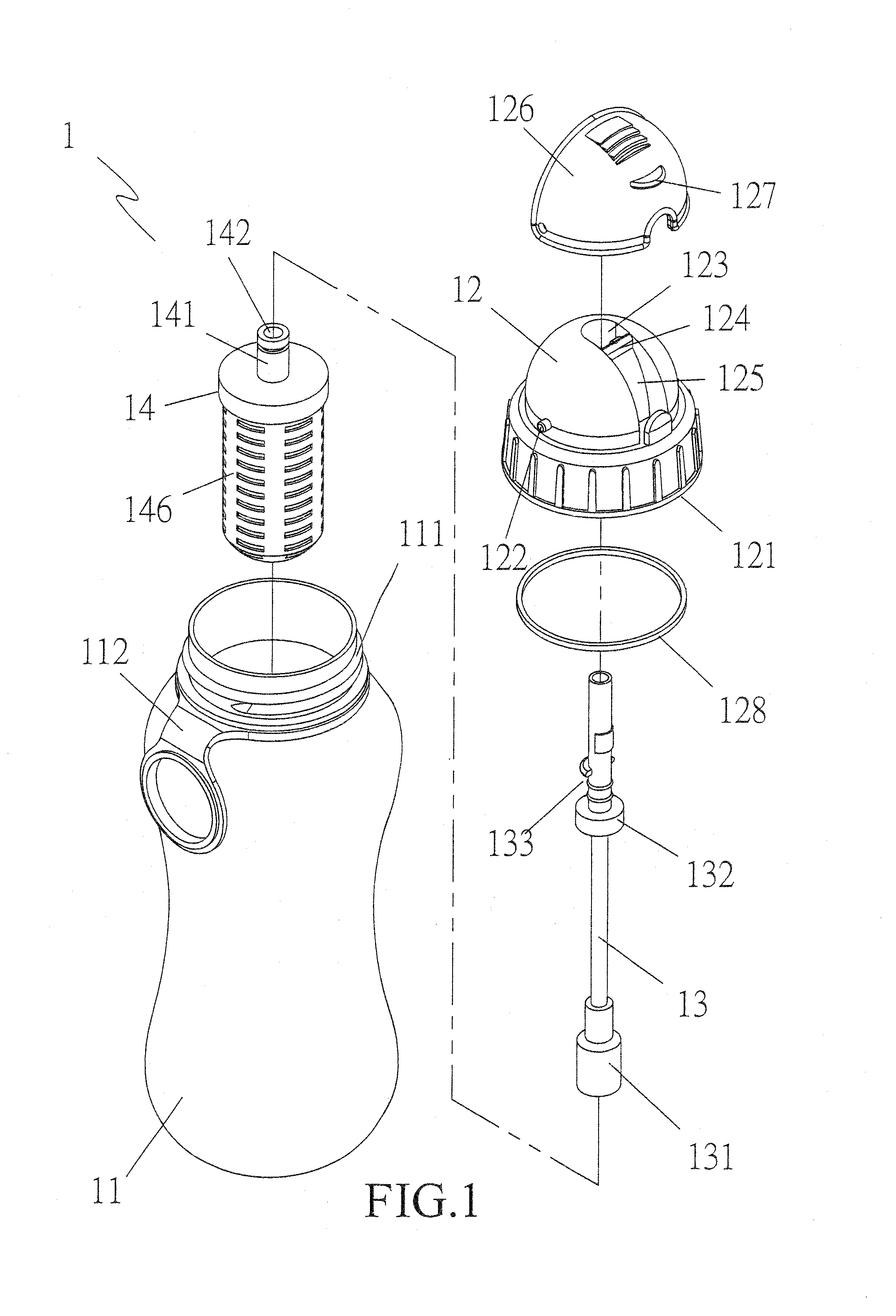 Portable filtration water bottle