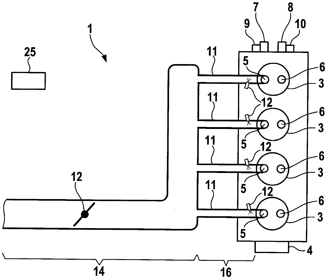 Method for restarting a multi-cylinder combustion engine with intake manifold injection without externally delivered torque