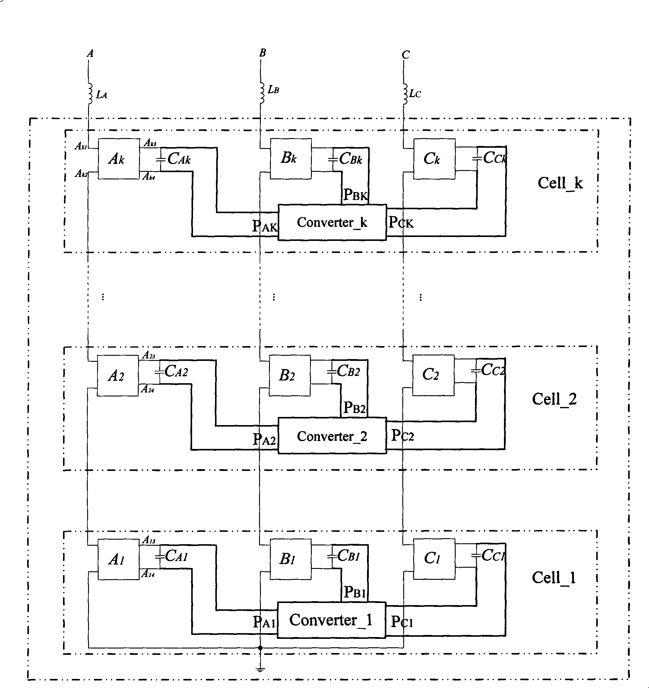 Negative sequence compensation method of cascade connection multi-level circuit based on isolation type bidirectional transducer