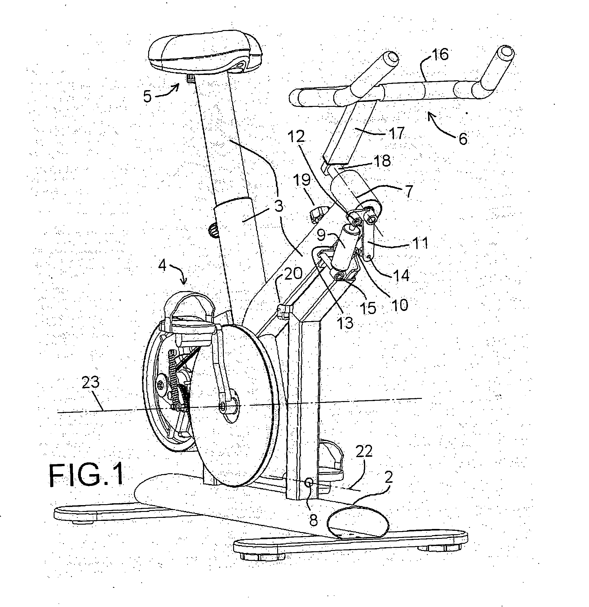 Static pedalling fitness apparatus with lateral swinging