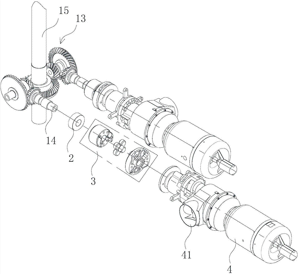 Output structure of unmanned helicopter engine adopting overrunning one-way clutches