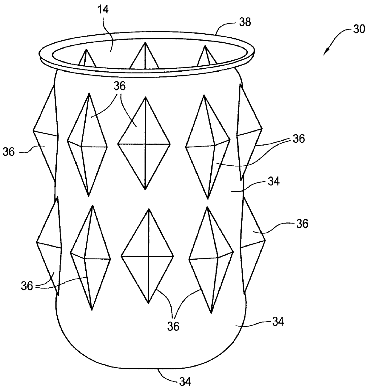 Self-cooling container with internal beverage vessel having a vessel wall with reversible wall bulges