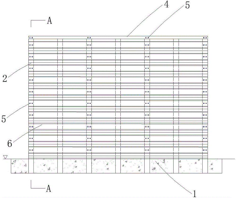 Reusable assembled mixing station storage silo partition wall and construction method thereof