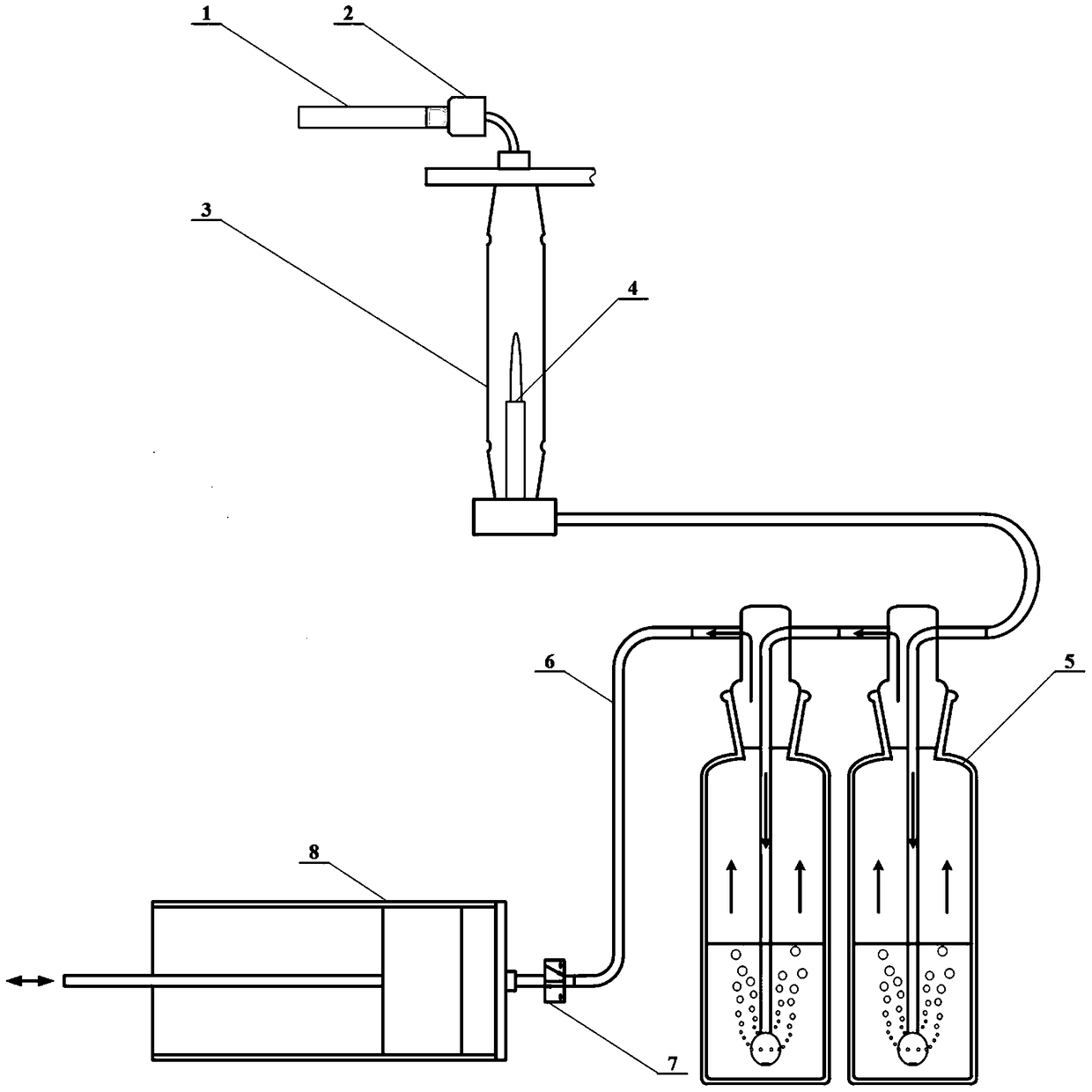 A method for detecting mercury content in mainstream cigarette smoke