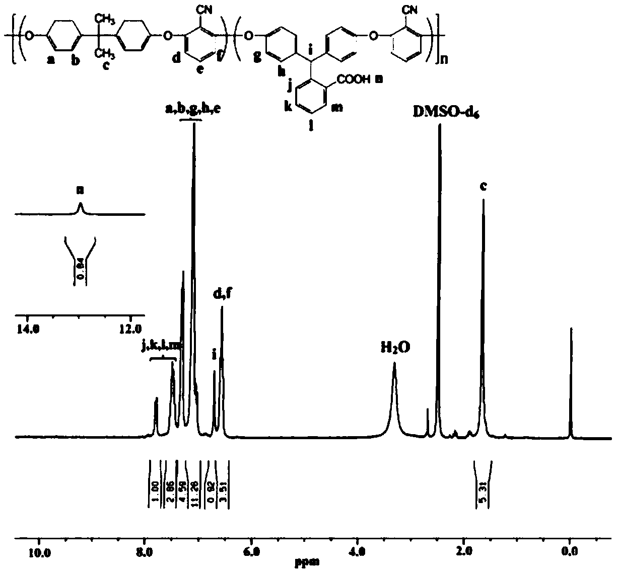 Preparation method of high-performance carboxyl functionalized poly (arylene ether nitrile)