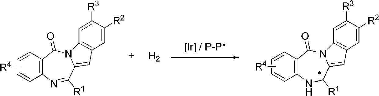 Method for synthesizing chiral dihydro-6H-benzpyrole-[2,1-c][1,4]-benzodiazepine-6-ketone