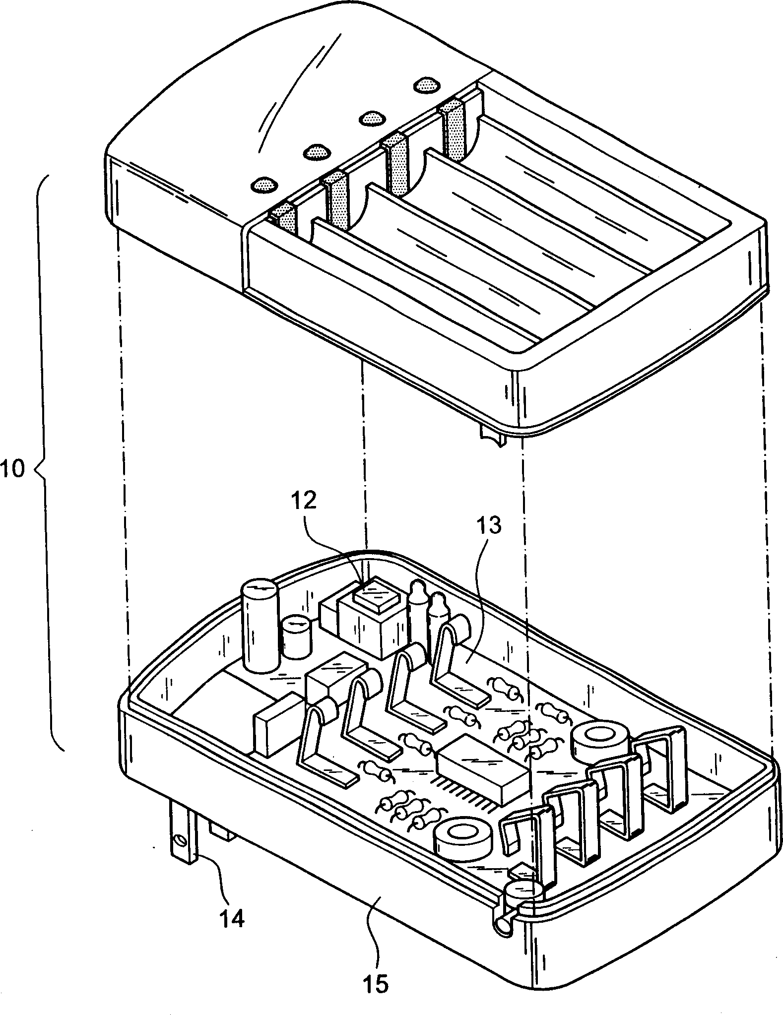 Nickel-hydrogen and nickel-cadmium cell series type automatic changing speed charger