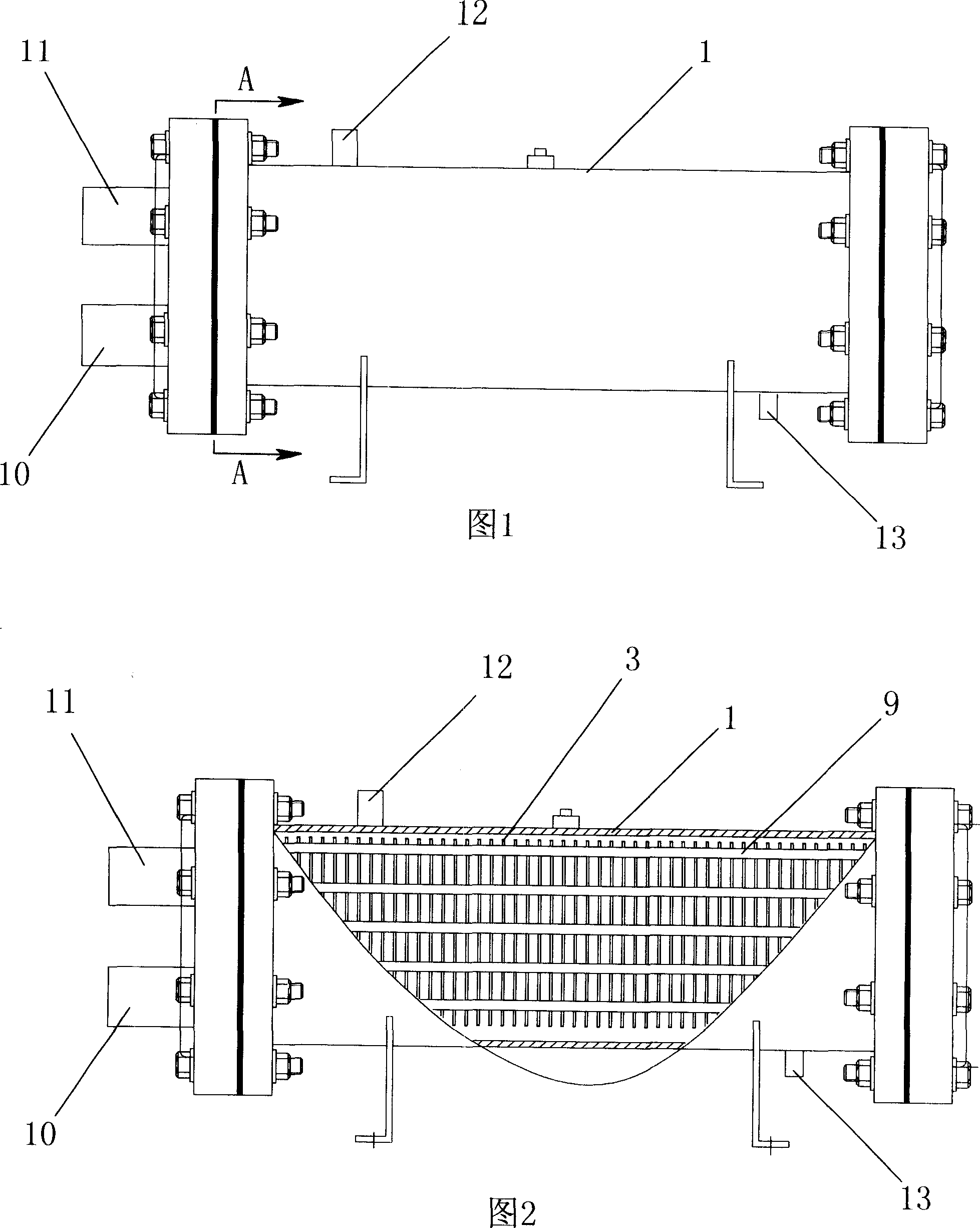 High efficient large fin case tube heat exchanger