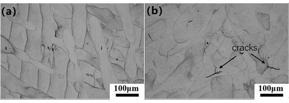 Method for reducing cracks of nickel-based superalloy formed by SLM (selective laser melting) and improving mechanical property