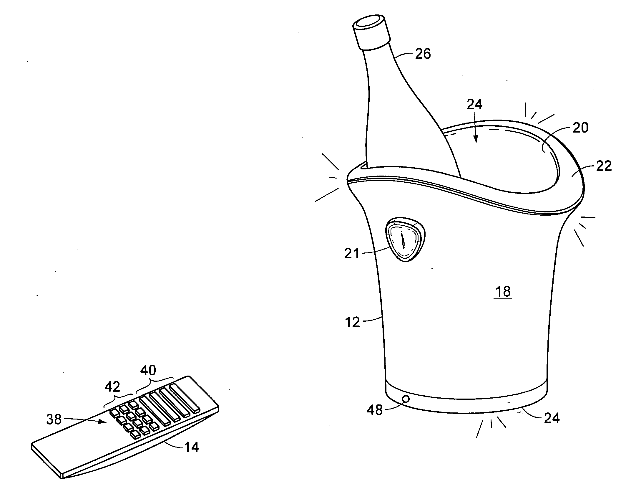 Illuminated wine chiller