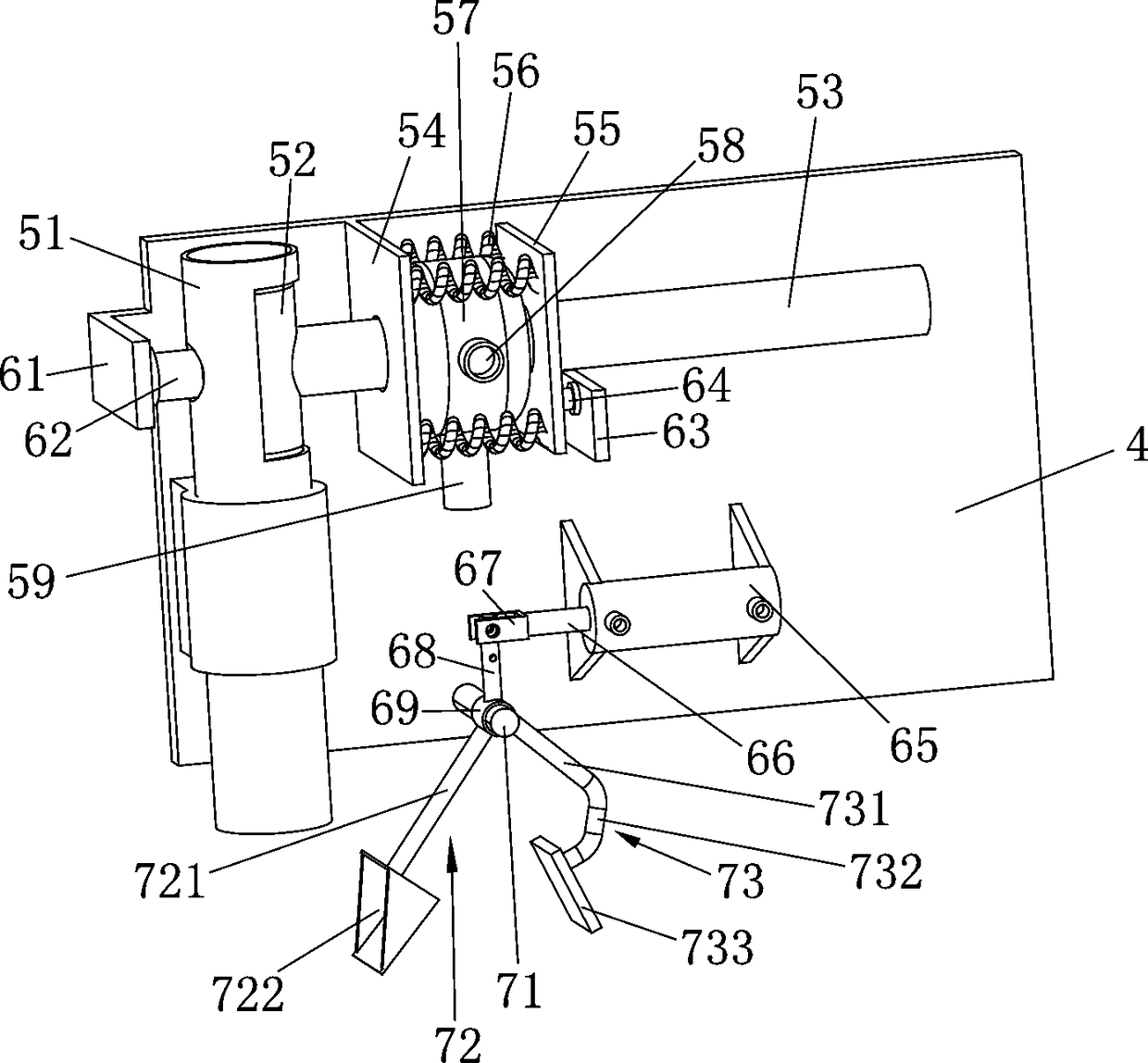 Pneumatic automatic transplanting device for transplanter