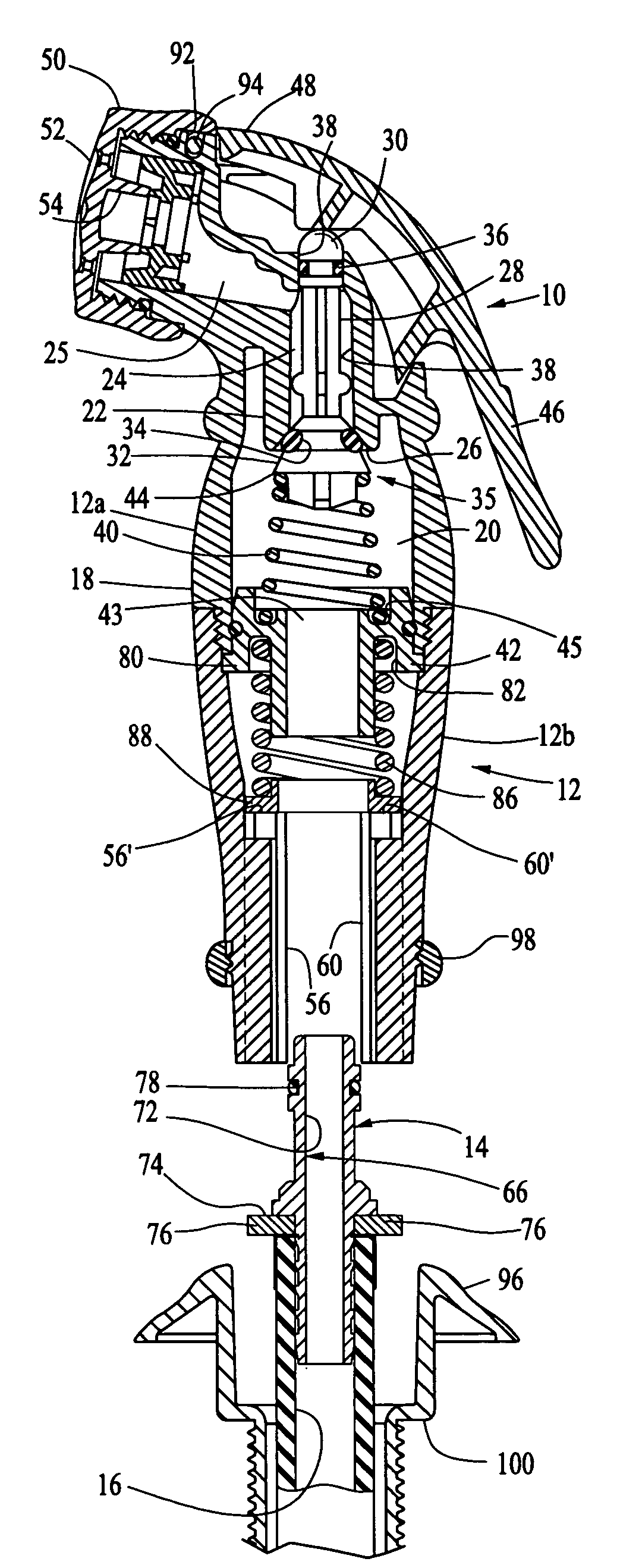 Handheld spraying device with quick disconnect assembly