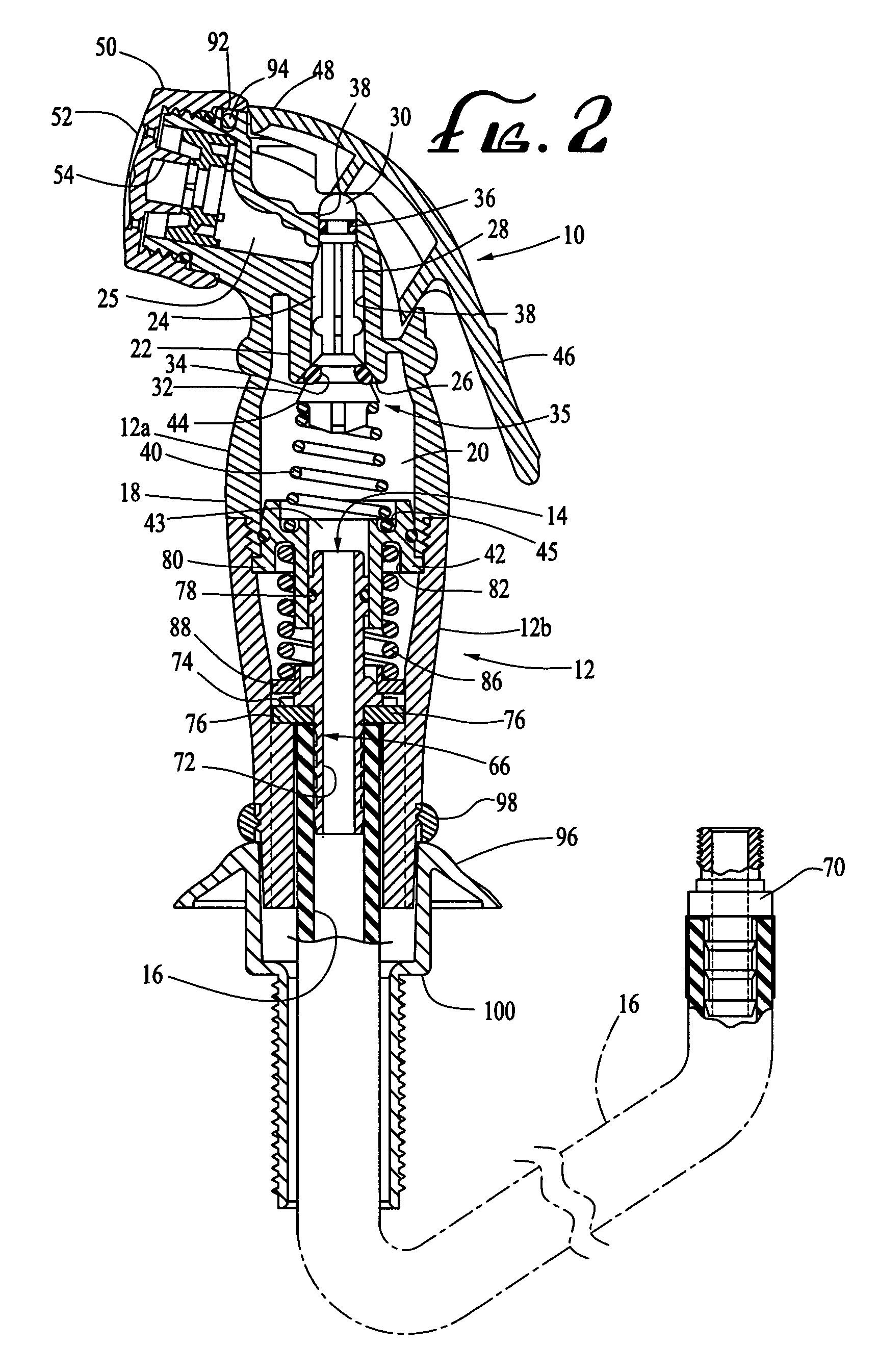 Handheld spraying device with quick disconnect assembly