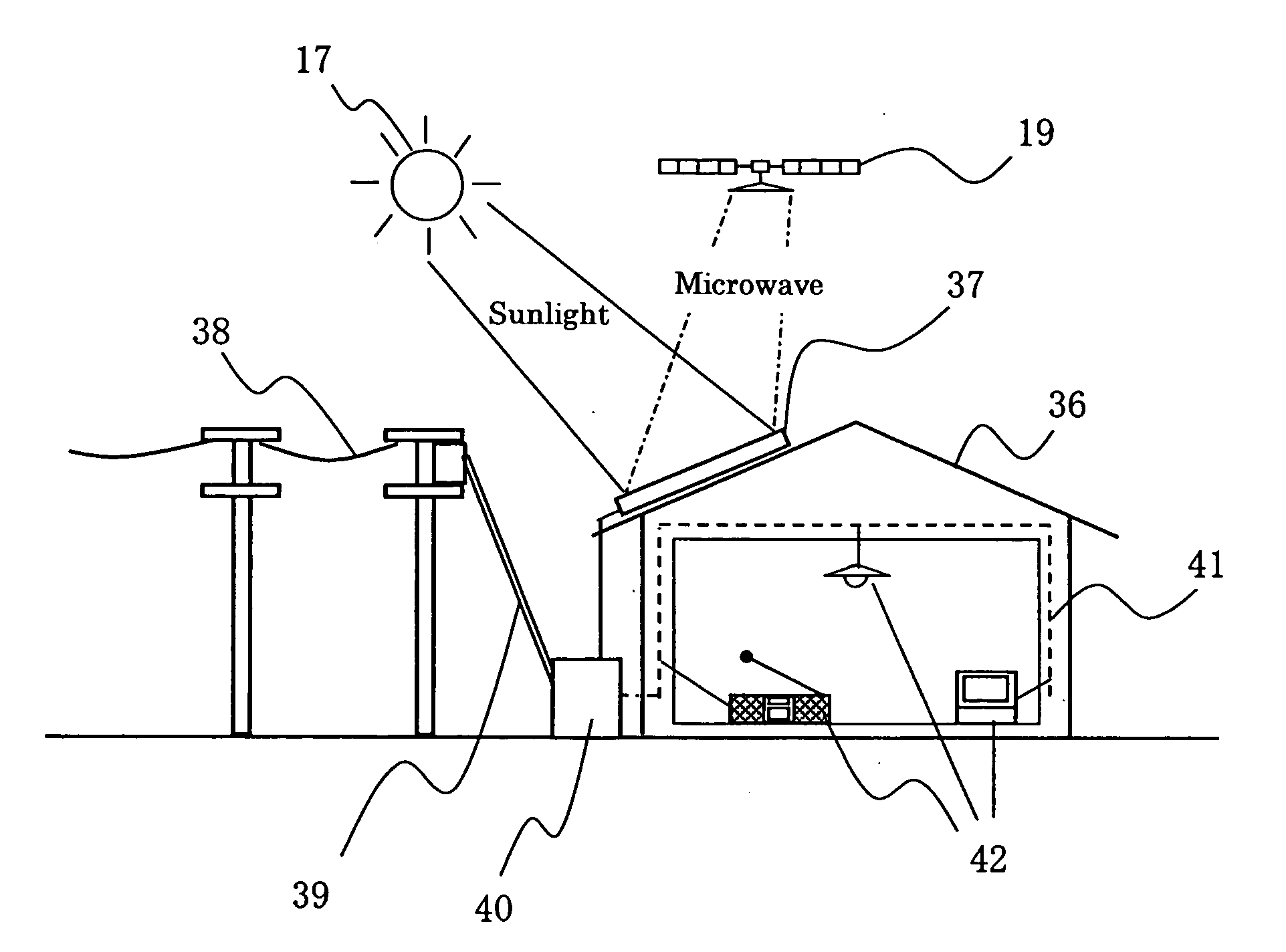 Rectenna solar cell hybrid panel and hybrid photovoltaic power generation system