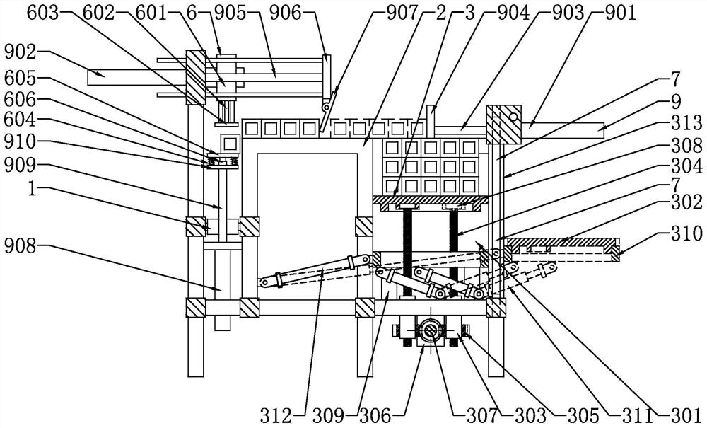 Automatic bundled pipe feeding device for circular sawing machine and feeding method thereof