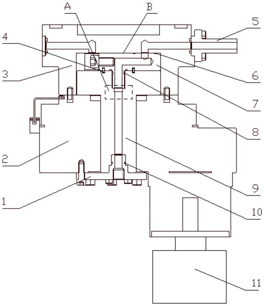 High-pressure multi-surface rotary-table jet cleaning device with compensation mechanism