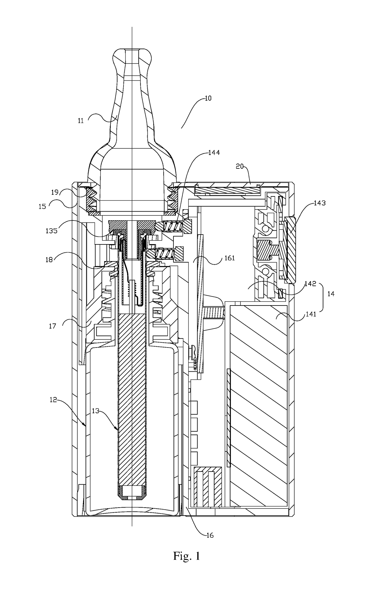 Electronic cigarette having a bottle configured for storing the tobacco oil