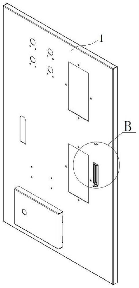 Box door of plug-in card type electric meter box and plug-in card type electric meter box