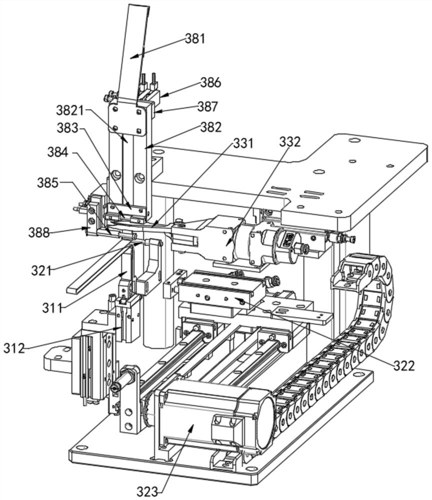 Mark belt placement equipment for abdominal pad processing