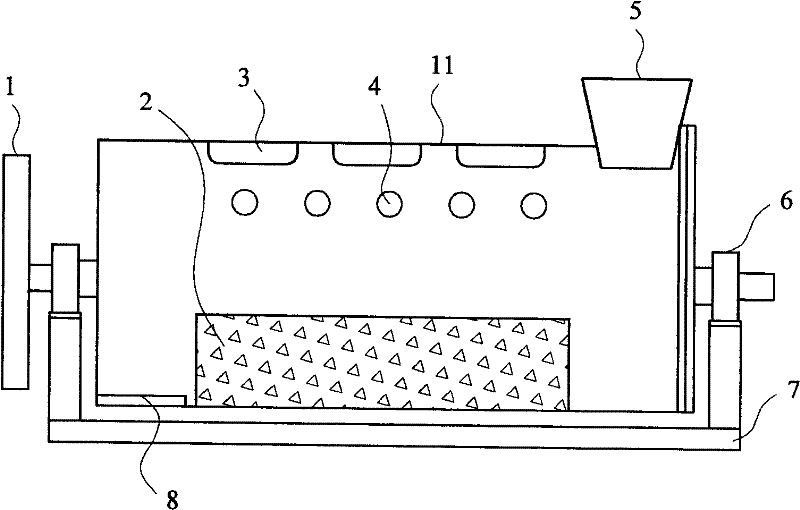 Production processing method and device for regenerating waste material slag in wastepaper papermaking