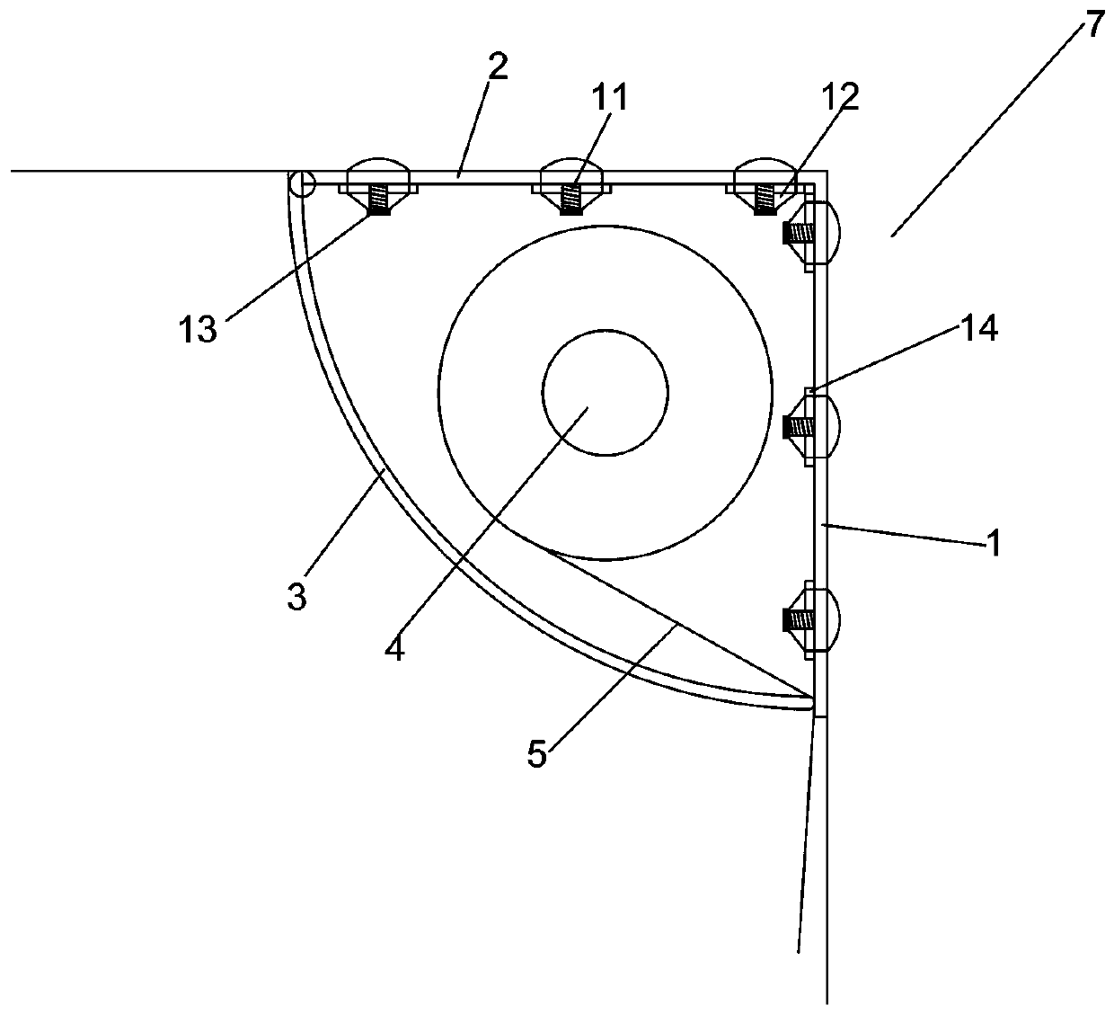 Protection device for bulged beam body, and mounting method of protection device