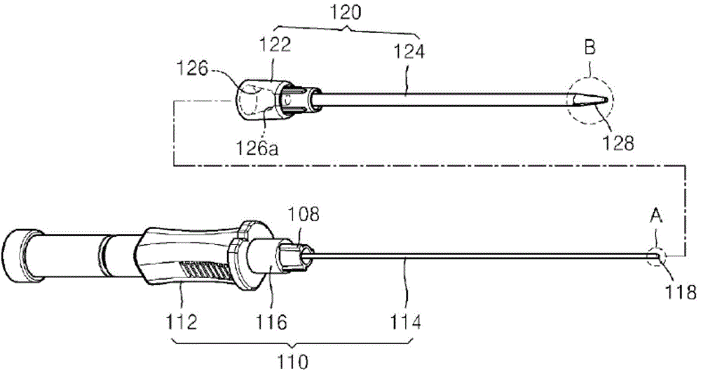 Apparatus for inserting surgical thread, and surgical procedure kit for inserting surgical thread comprising same