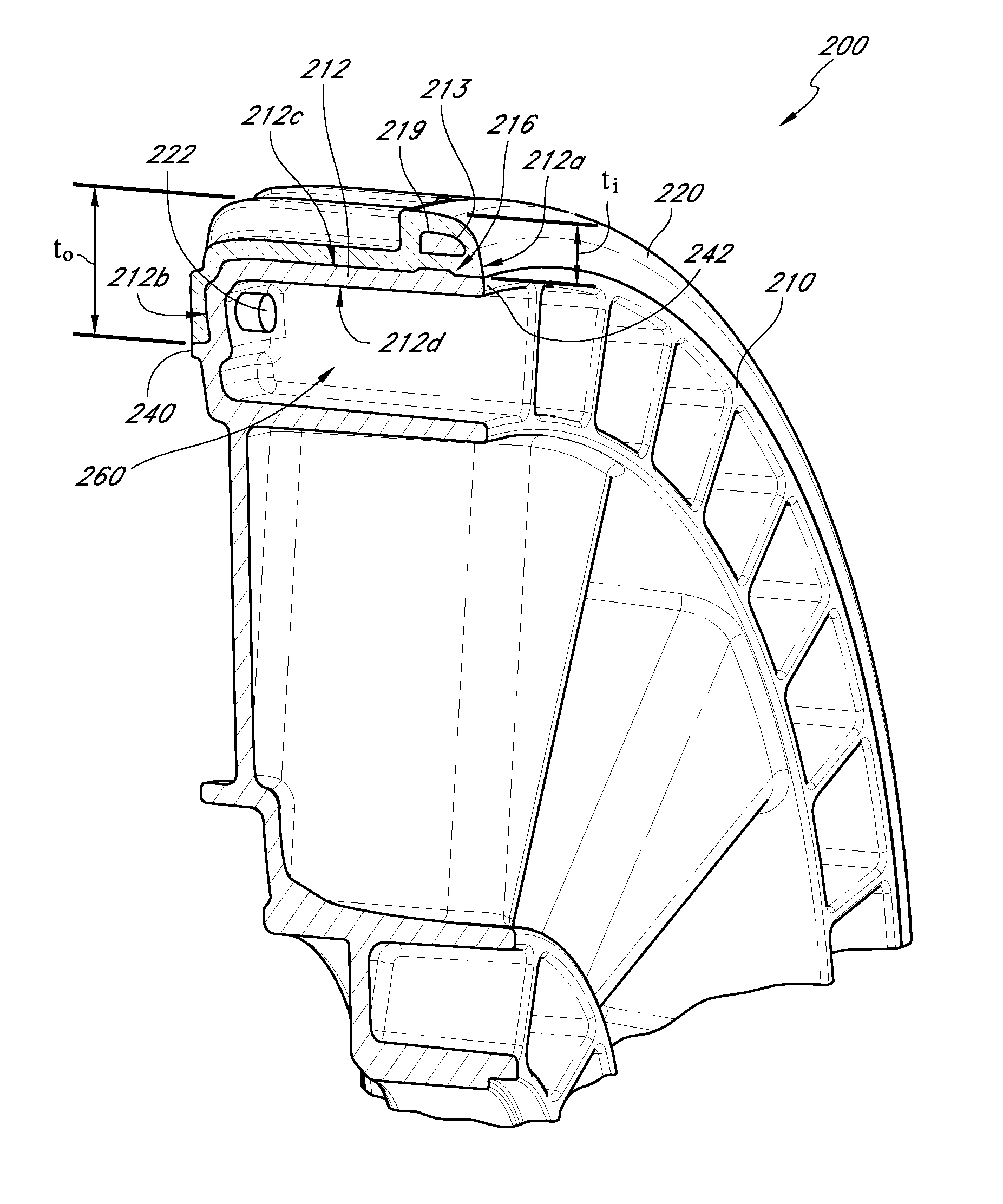 Wheel including tread coupled to rim