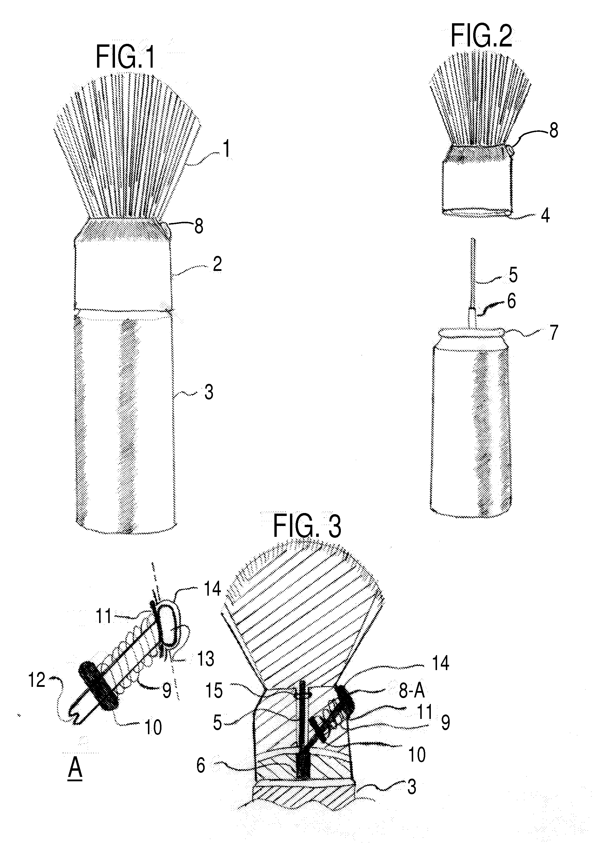 Shave brush with gel dispensing system