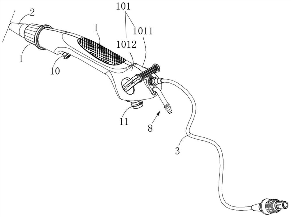 Handheld end of endoscope