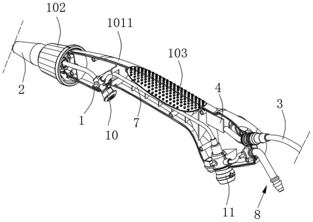 Handheld end of endoscope