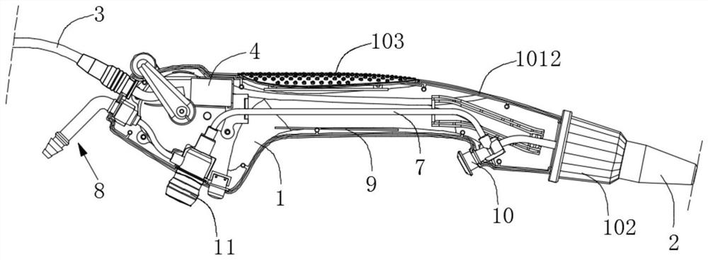 Handheld end of endoscope