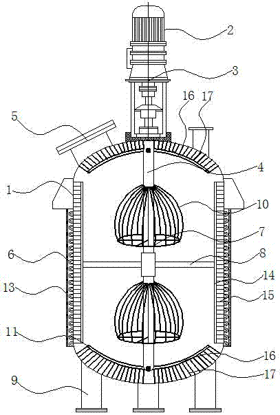 Reactor for resin production with scraper