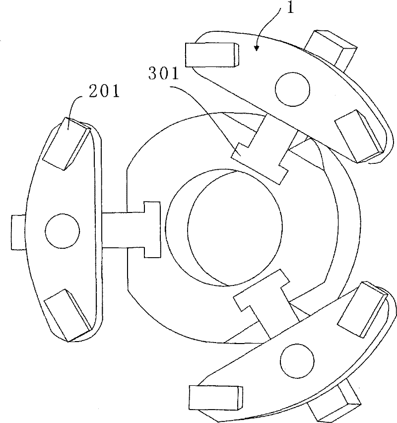 Six-claw double-linkage self-centering chuck