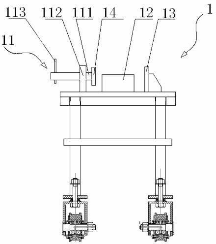 Special assembling trolley for wheel sets of cranes