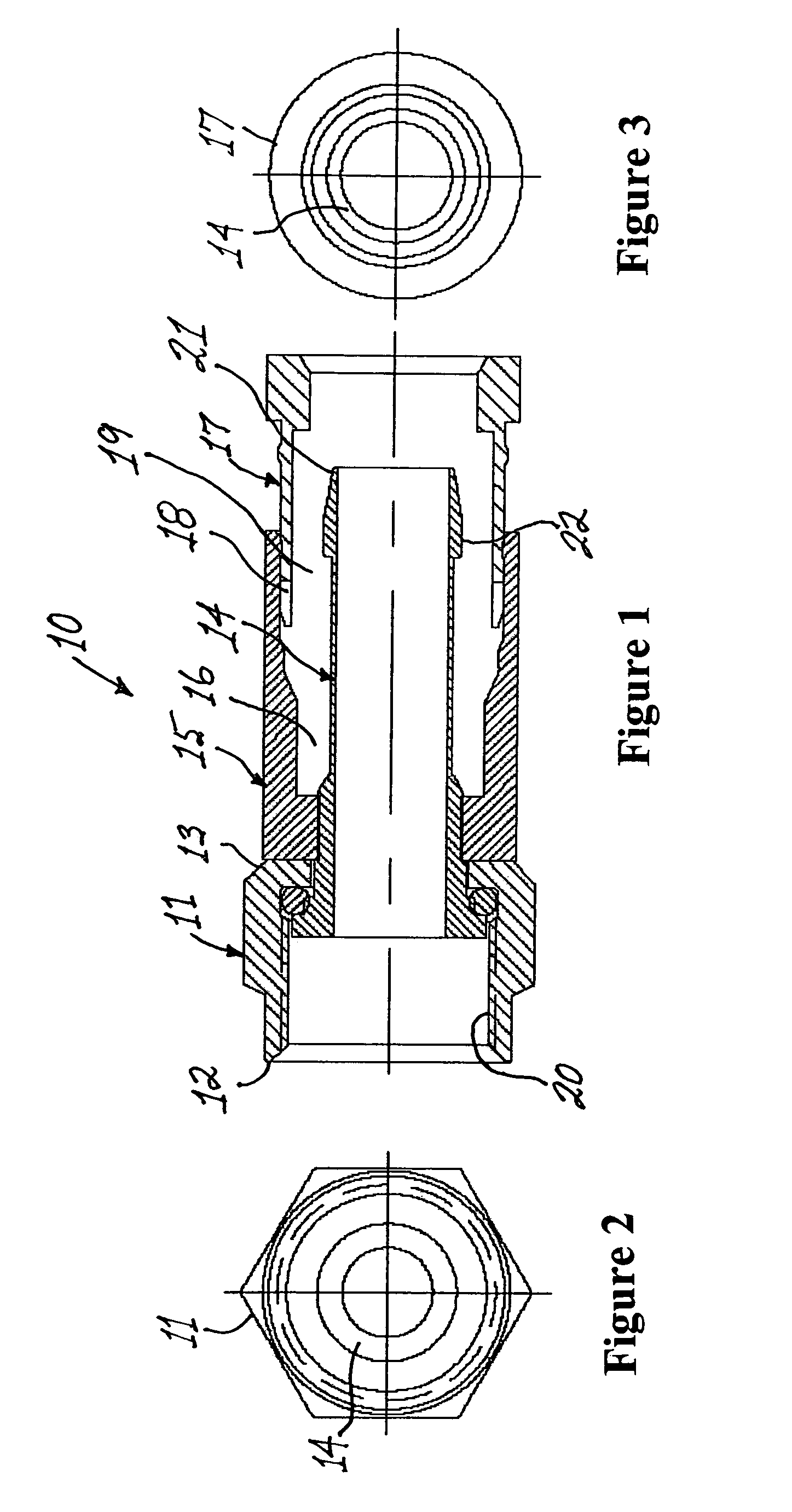 Coaxial cable connector with deformable compression sleeve