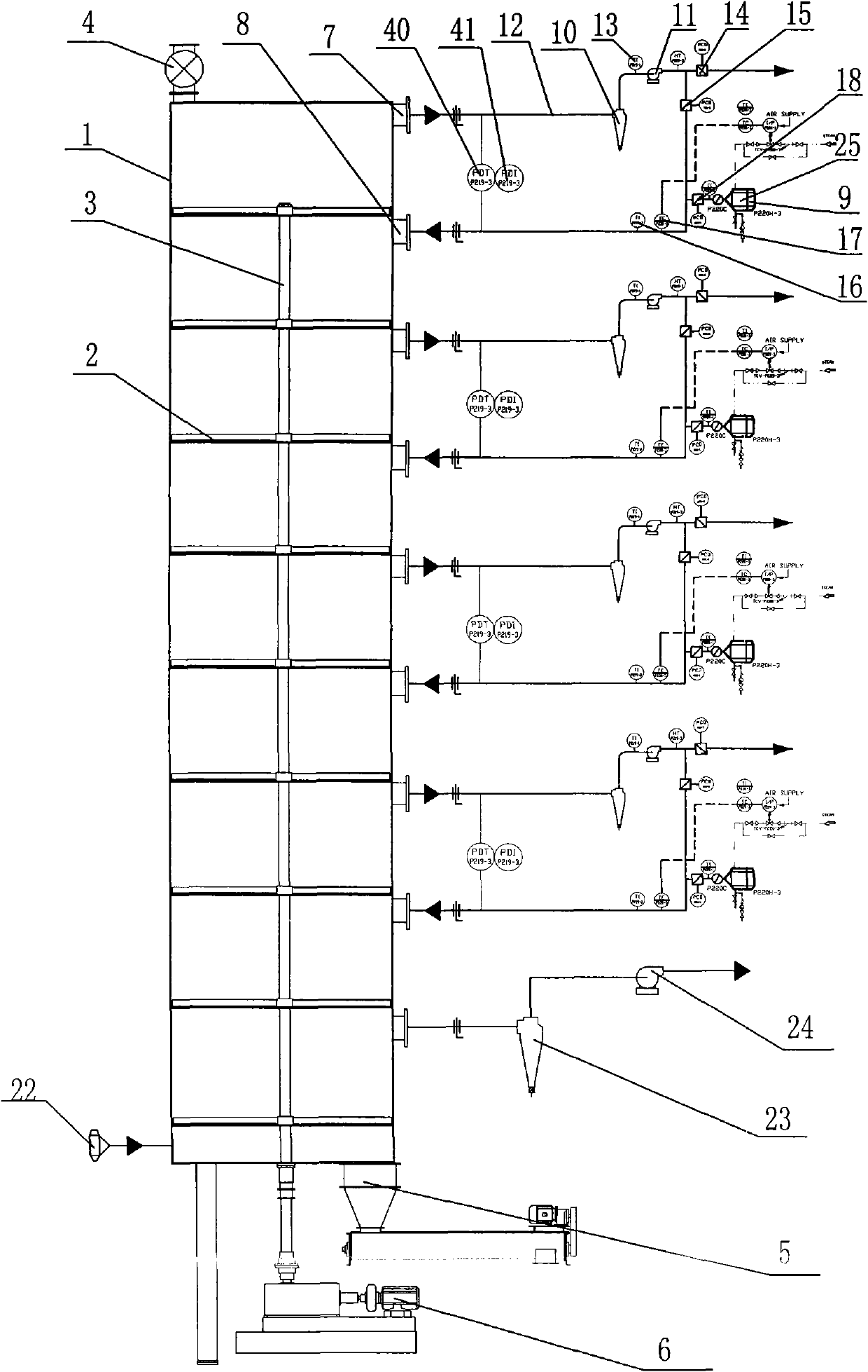 Active drying tower system