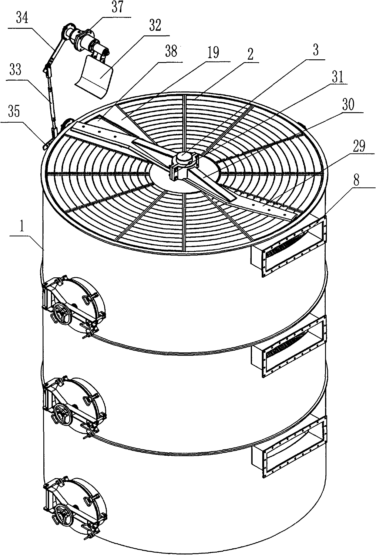 Active drying tower system