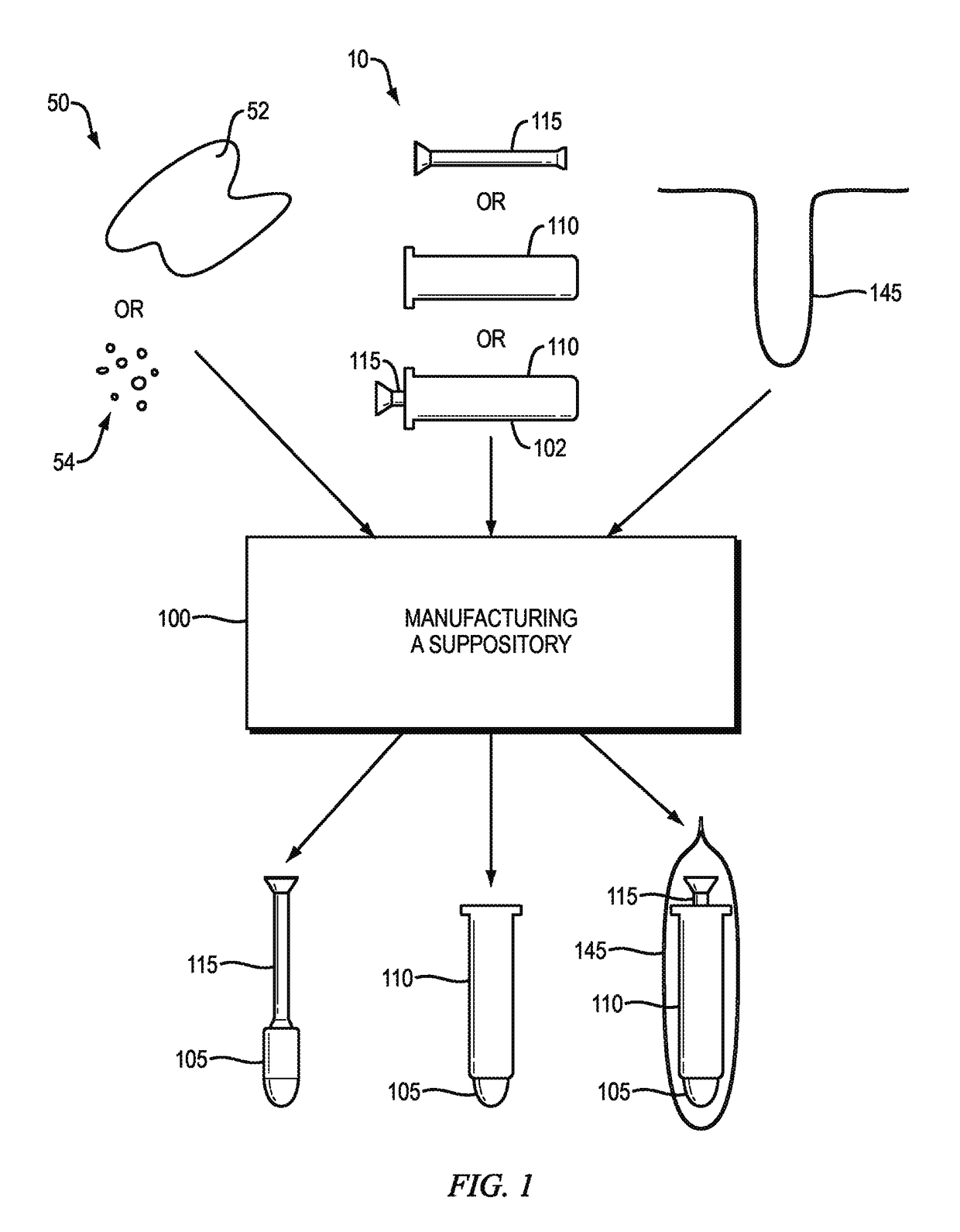 Suppository insertion device, suppository, and method of manufacturing a suppository