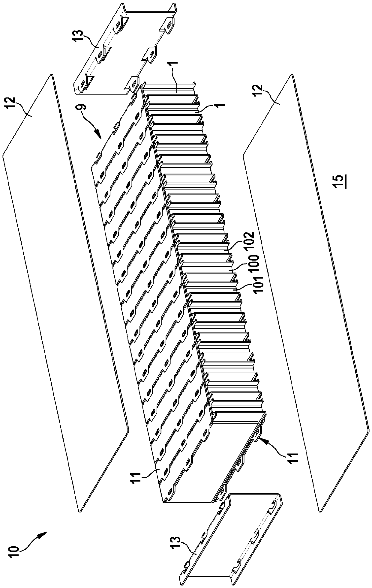 Battery module sub-unit and battery module