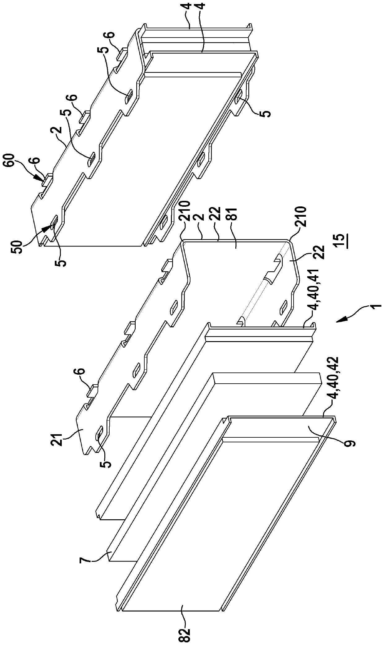 Battery module sub-unit and battery module