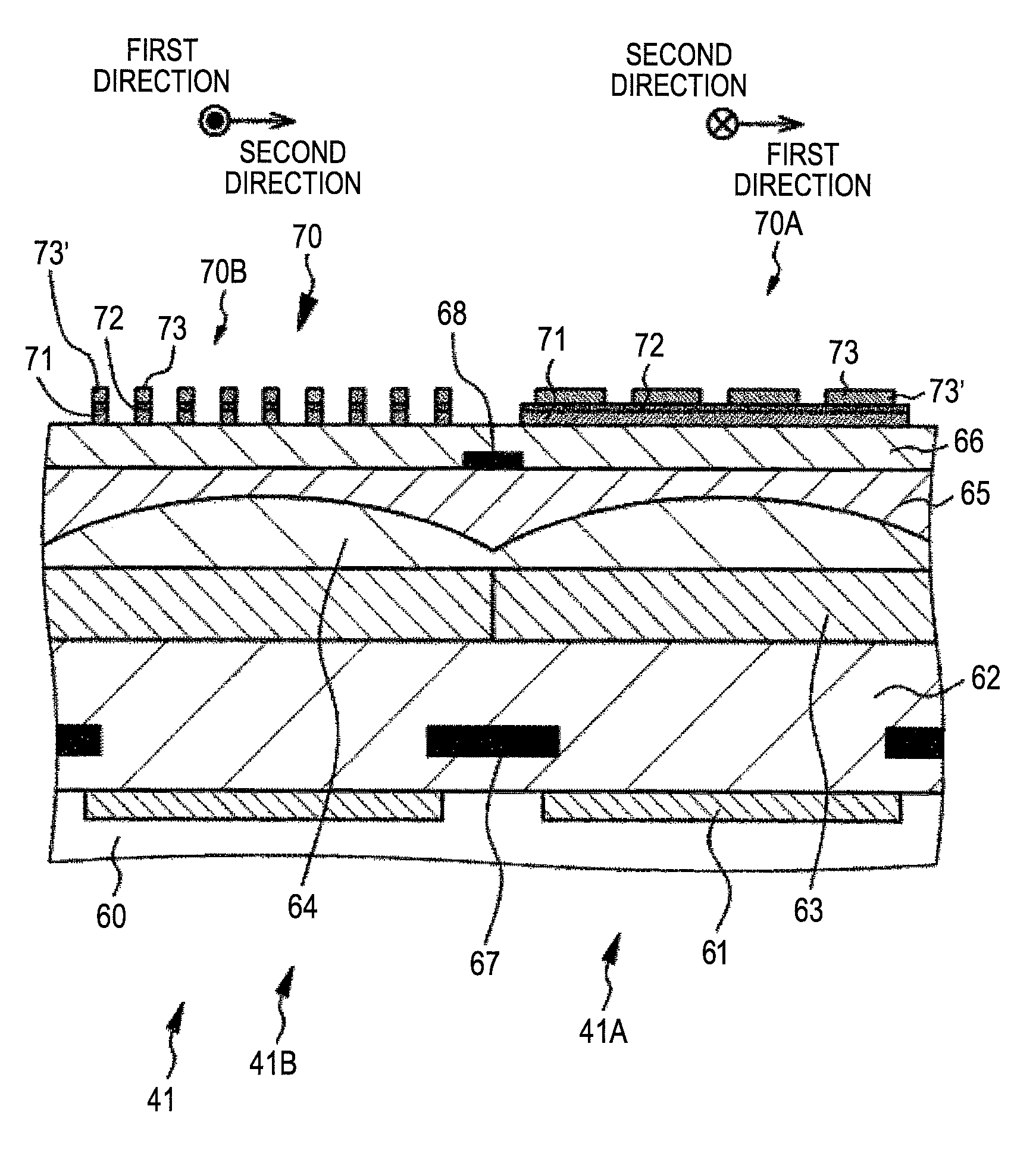 Solid-state imaging element, solid-state imaging device, imaging apparatus, and method of manufacturing polarizing element