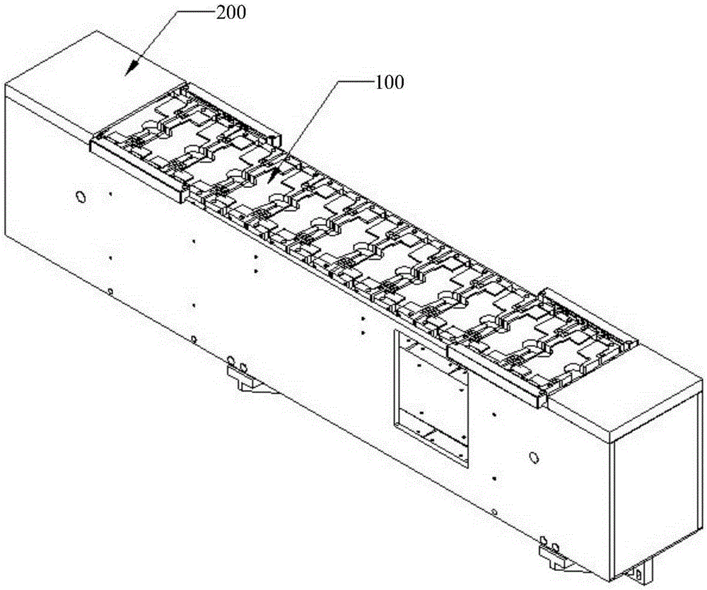 Chain plate line carrier quick change device