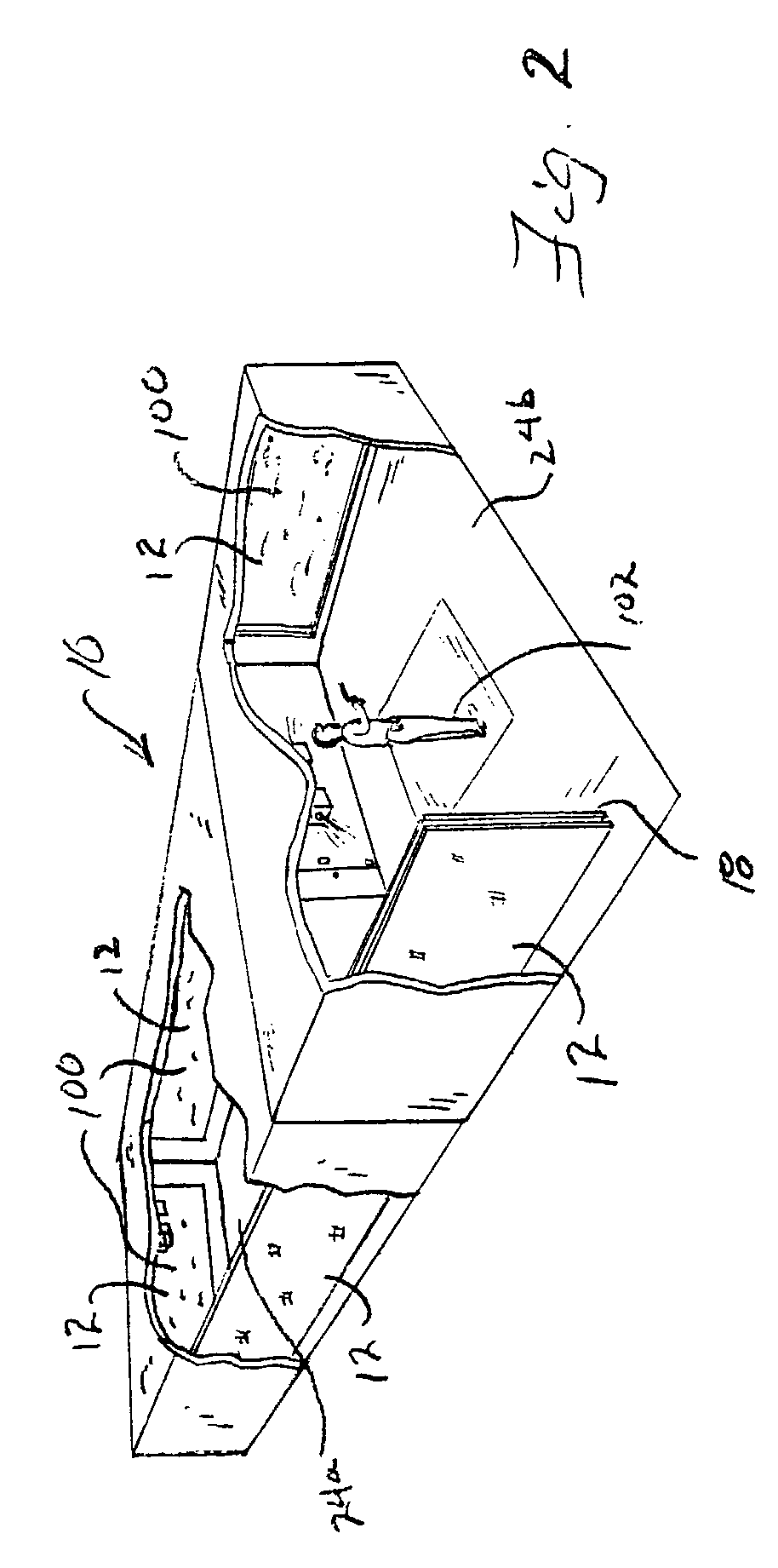 Simulator with fore and AFT video displays