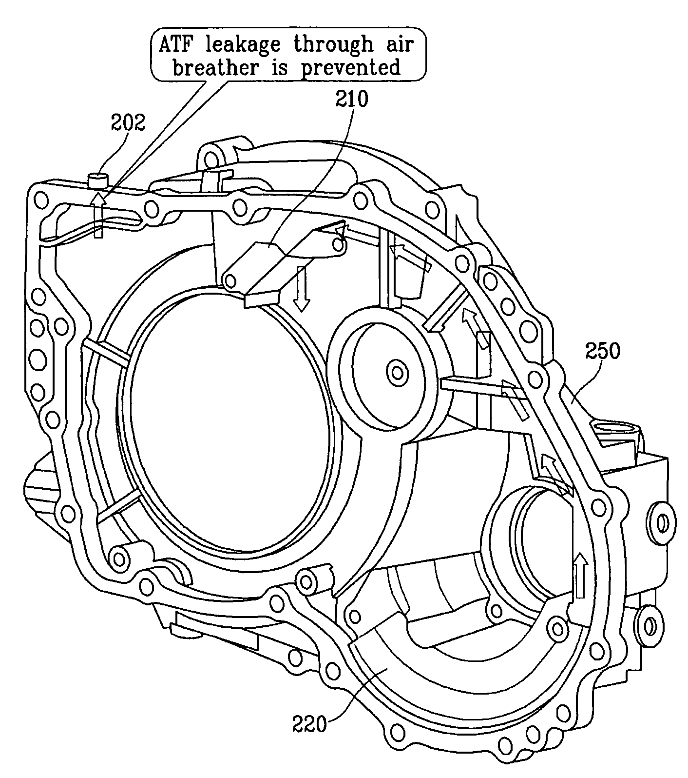 Automatic transmission oil leak prevention device