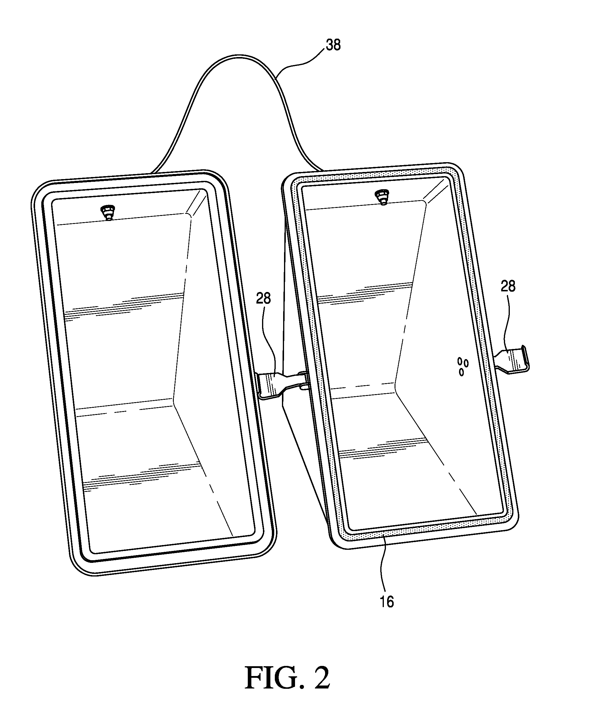 Diagonal clamshell protective enclosure