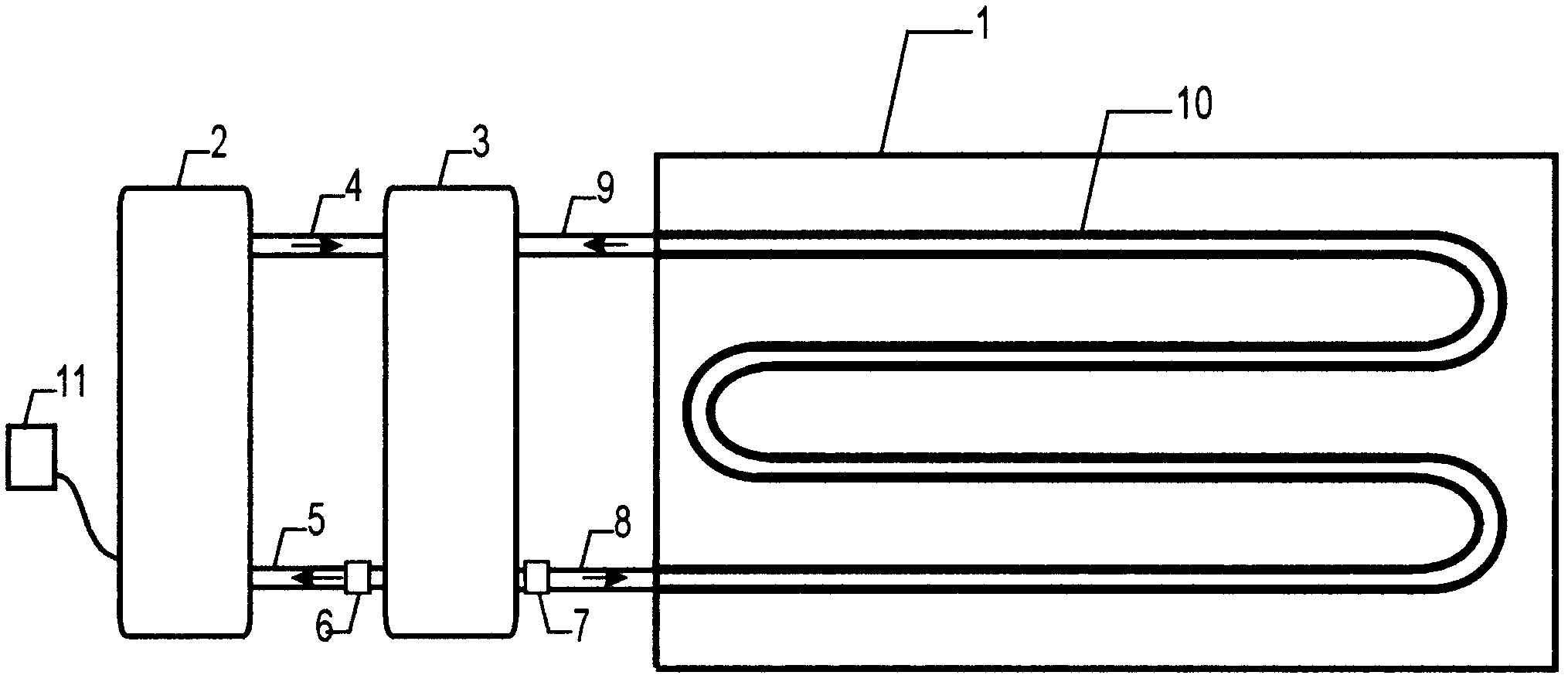 Full-automatic double-channel water-heating constant-temperature ground heating system for farm