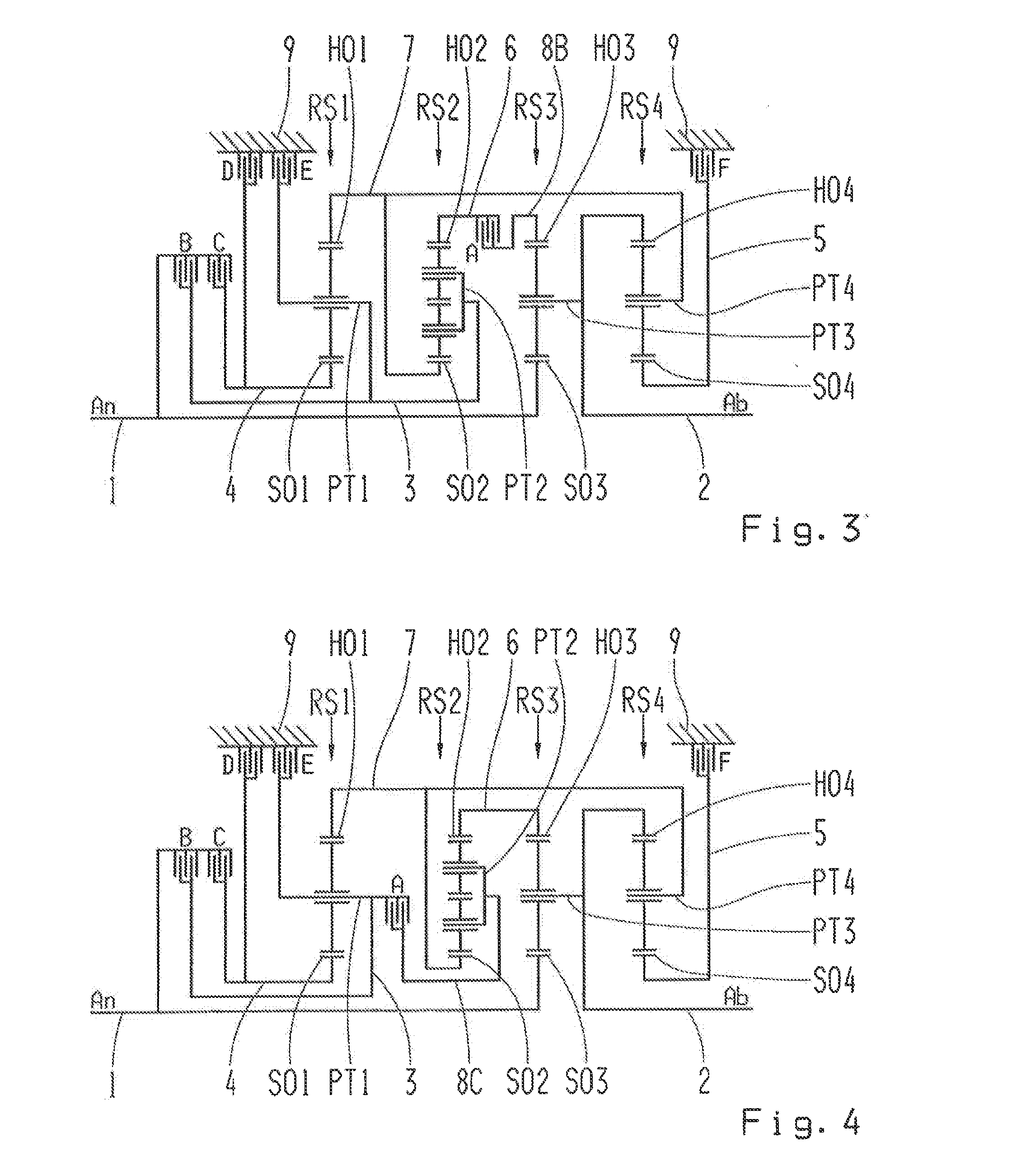 Multi-stage planetary vehicle transmission